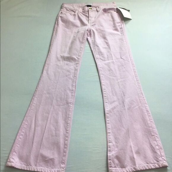 Current/Elliott Pink The Wray Mid-Rise Bell Bottom Wide Leg Jeans New Size 26 - Picture 2 of 16